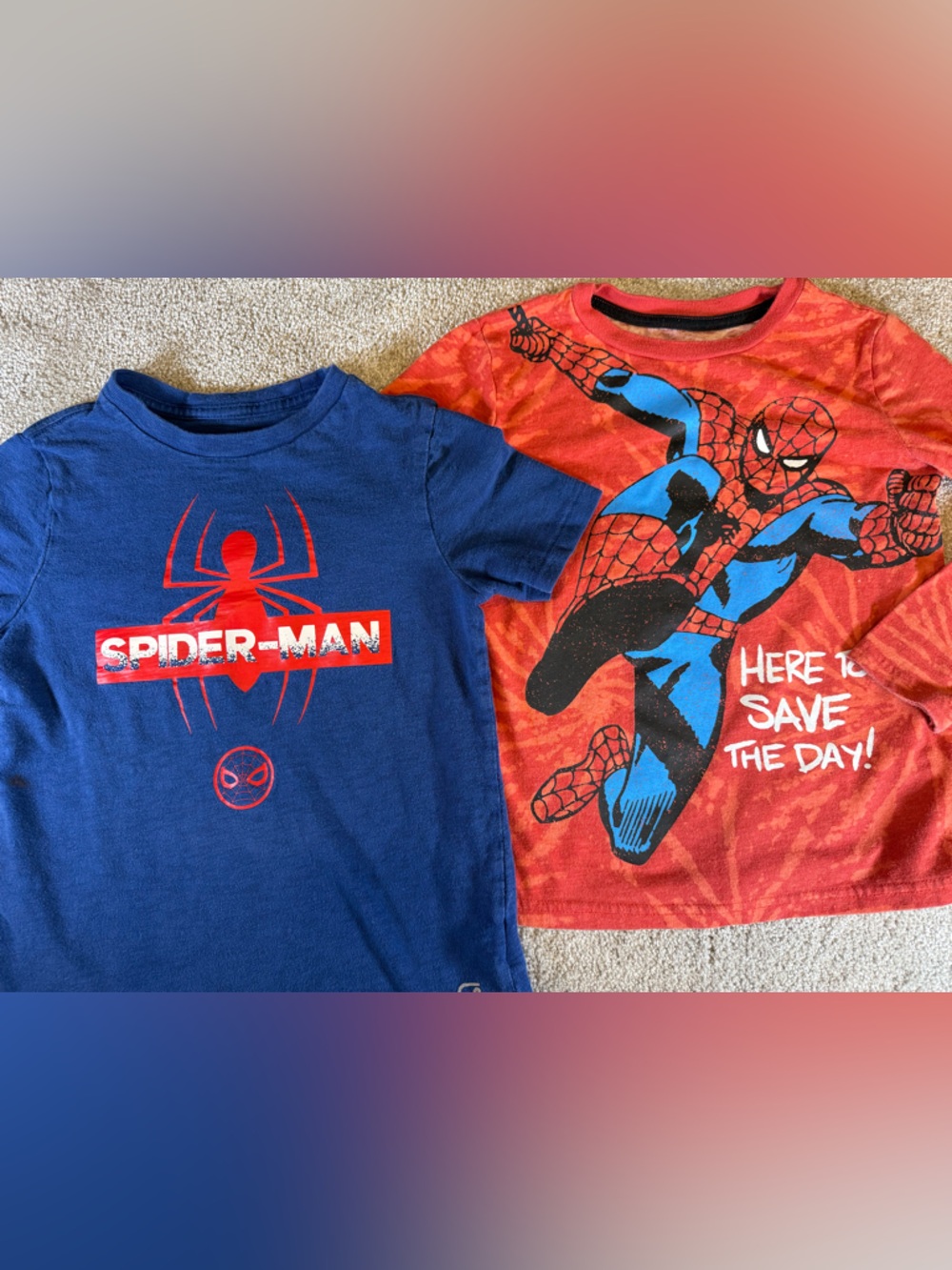 Boys Spider-Man Shirt Bundle Size 6 / S GapFit Marvel Jumping Beans Graphic Tees